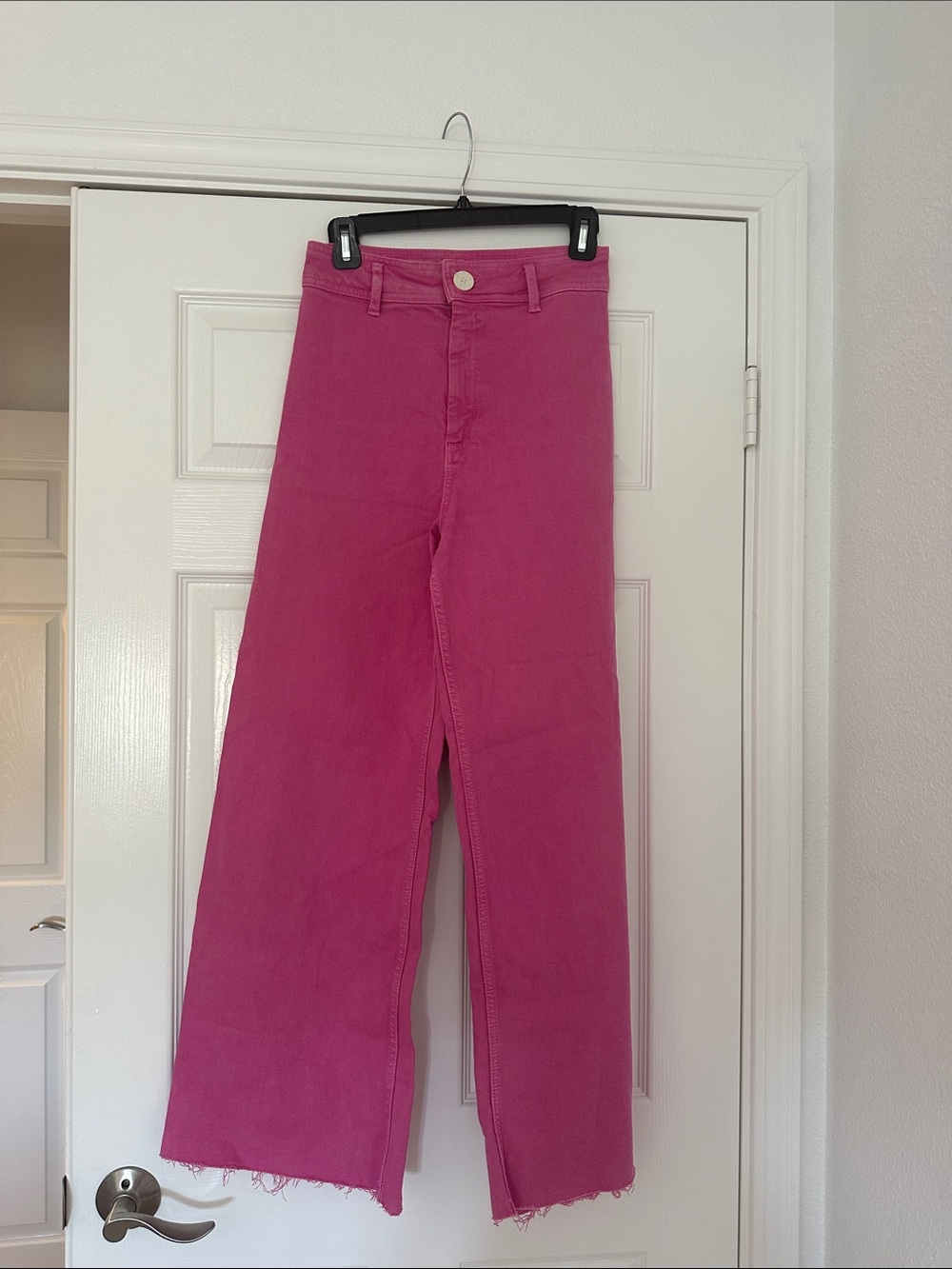 High-Rise Wide Leg Jeans in Hot Pink ZARA Size 4
